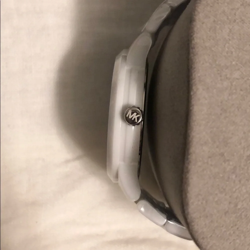 Authentic Michael Kors white ceramic runway watch